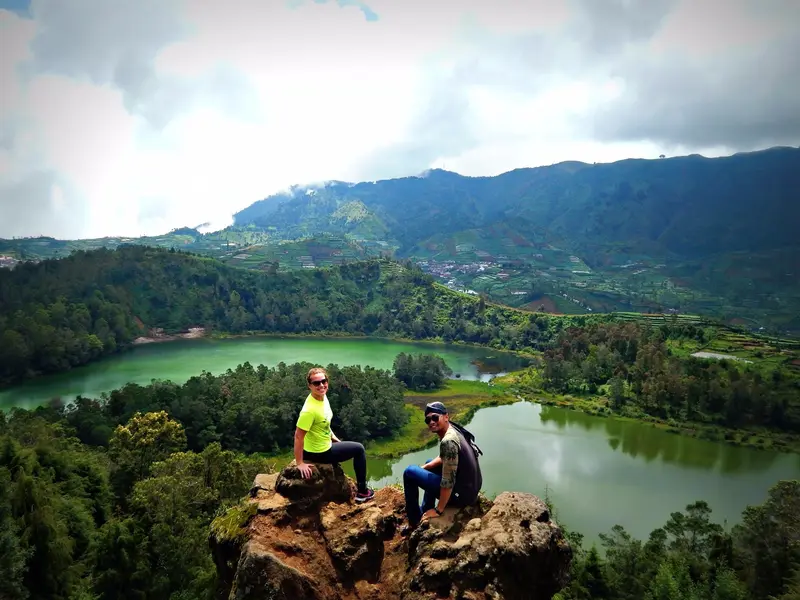 Trail running in Dieng Plateau Central Java